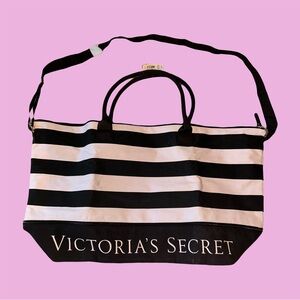 victoria's secret classic striped tote bag nwt